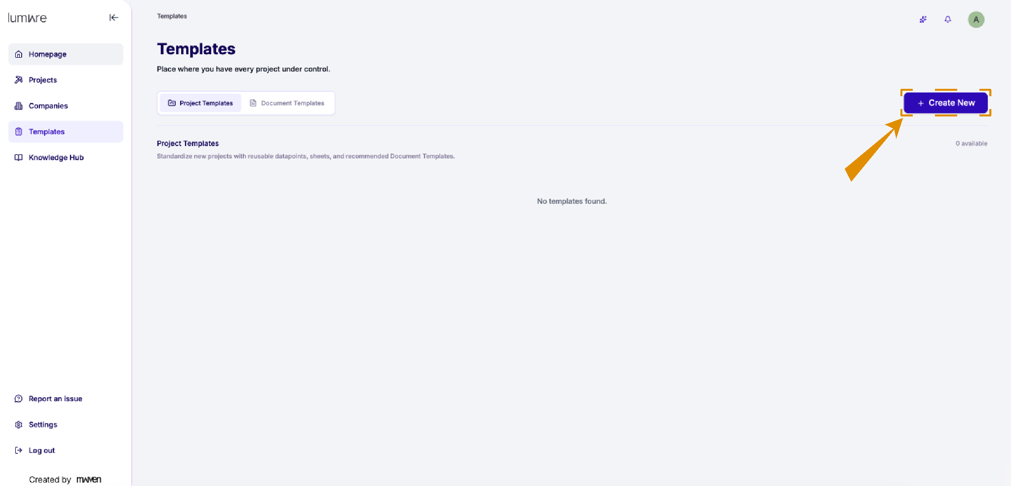 Create a project template — Lumiare screenshot 20