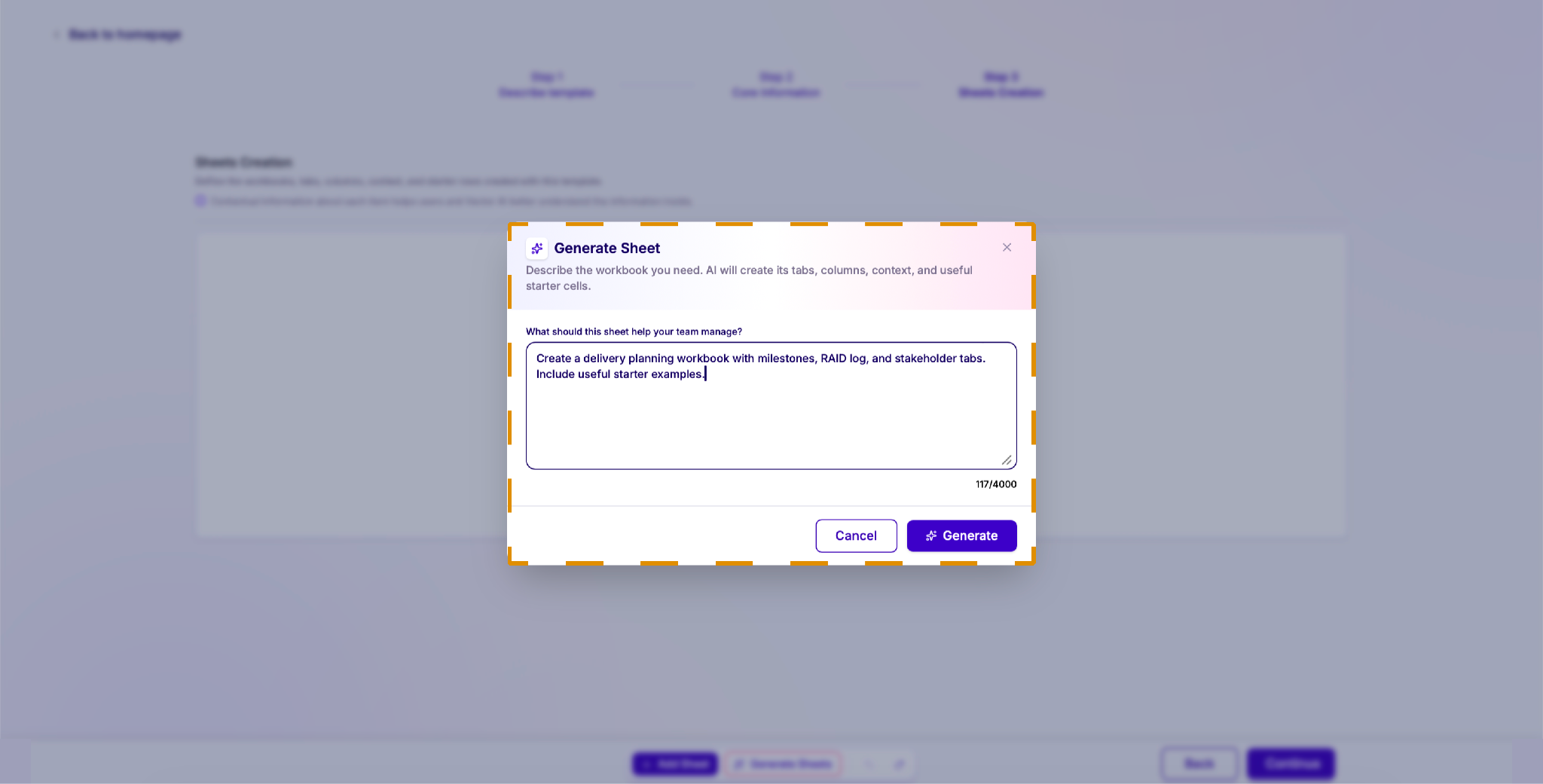 Create sheets for your template — Lumiare screenshot 25