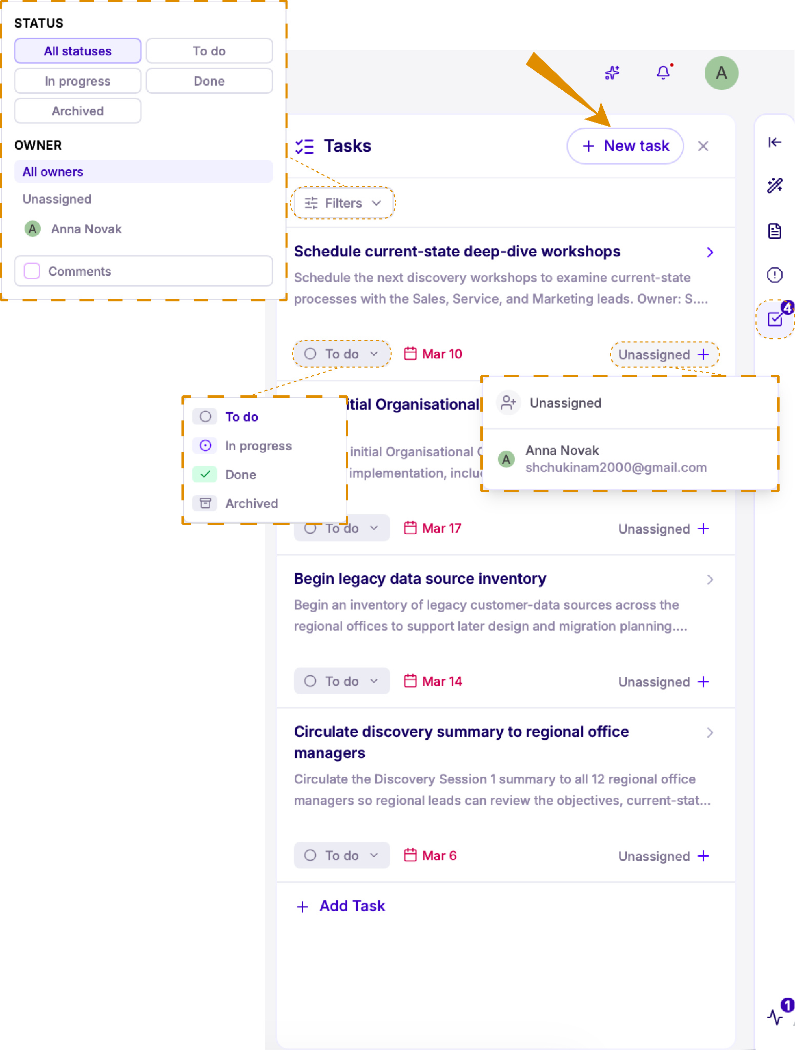 Work with tasks — Lumiare screenshot 60